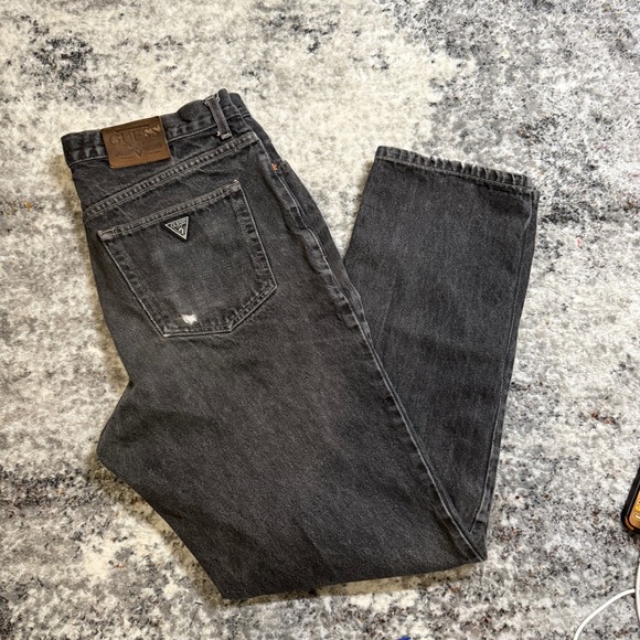 Guess Other - Guess Jeans Mens 36x32 Classic Fit Straight Leg Black Denim Distressed